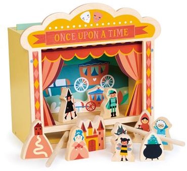Mentari mini teatro de madera juguete para niños y juego de rol creativo