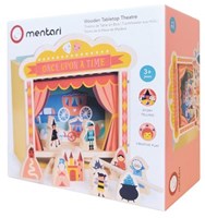 Mentari mini teatro de madera juguete para niños y juego de rol creativo-2