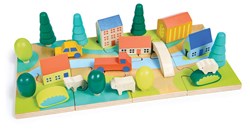 Mentari puzzle de madera Tiny Town juguete educativo colorido