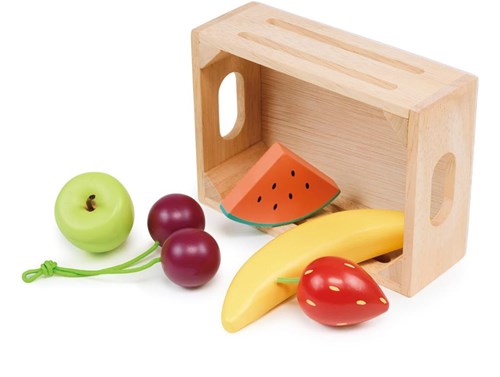 Mentari cesta de frutas de madera - set de juego para niños-2