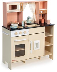 Mentari cocina de juguete - cocina de madera crema multicolor