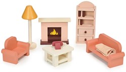 Mentari set de sala de estar de casa de muñecas de madera - madera sostenible