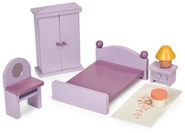 Mentari dormitorio de madera para casa de muñecas - juguete sostenible y creativo-3