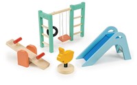 Mentari Set de parque infantil juguete de madera casa de muñecas educativo
