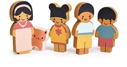 Mentari familia de muñecas juguete de madera con gato casa de muñecas