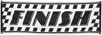 Boland bandera de meta pancarta de carrera poliéster blanco-negro 220x74cm