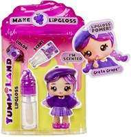 Muñeca lipgloss juguete Yummiland Greta Grape con set de brillo DIY