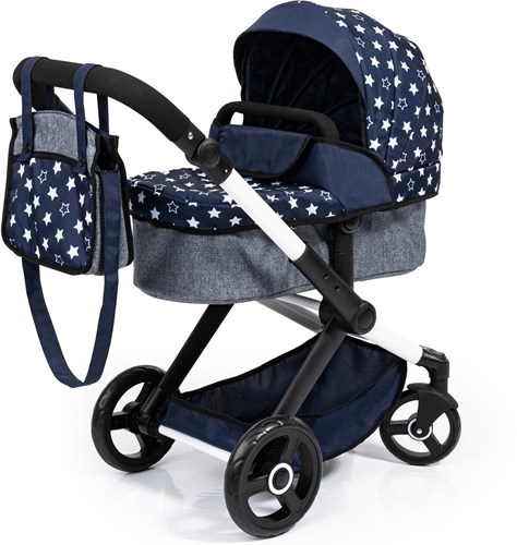 Bayer Chic 2000 cochecito de muñecas Xeo azul con manillar ajustable