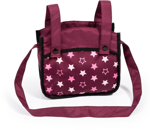 Bayer Chic 2000 carrito de muñecas Xeo burdeos rosa ajustable con bolso-3