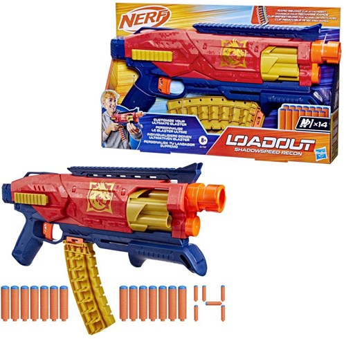 Hasbro NERF lanzadardos Loadout Shadowspeed Recon con 14 dardos-3