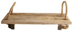 Bandeja de madera decoración rectangular 37x16x5cm estilo rústico