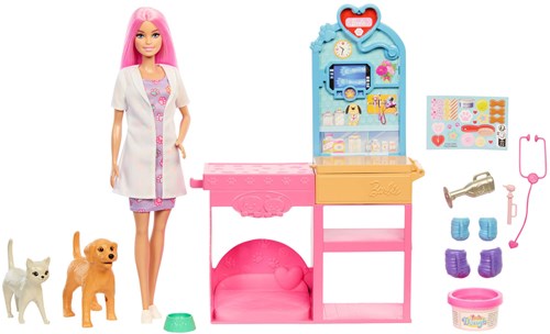 Mattel Barbie clínica veterinaria set de juego con muñeca y accesorios - veterinaria-3