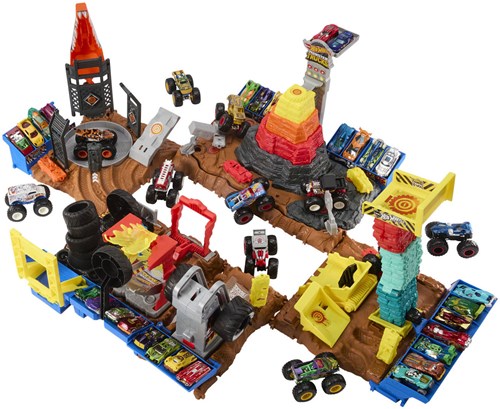 Hot Wheels Monster Trucks Arena Smashers - Set de pista de carreras de juguete-3