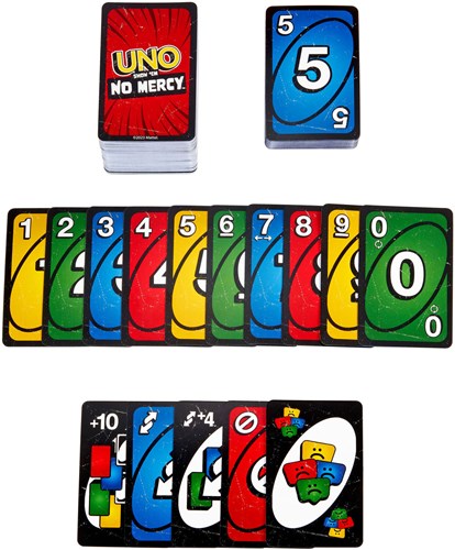 Mattel juego de cartas UNO Show 'em No Mercy - juego familiar con reglas extra-2