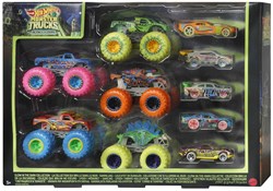 Hot Wheels Monster Trucks coches de juguete glow in the dark 10-pack
