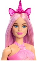 Barbie muñeca de fantasía unicornio con pelo rosa y accesorios-3