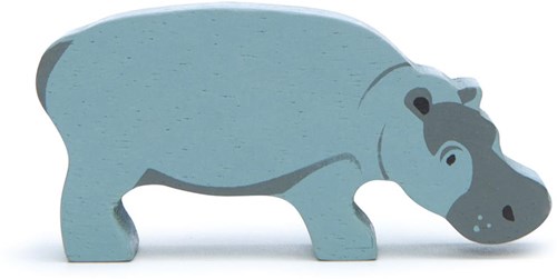 Tender Leaf animal safari hipopótamo - figura de madera azul gris-2