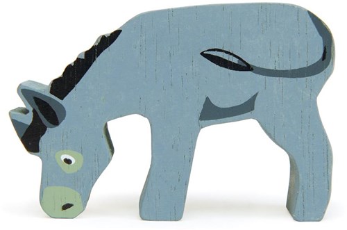 Tender Leaf animal de granja de madera - burro juguete sostenible gris