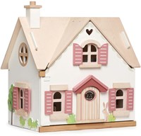 Tender Leaf casa de muñecas de madera Cottage Cottontail con muebles