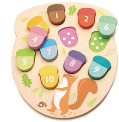 Tender Leaf puzzle de madera educativo juguete formas contar bellotas