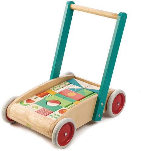 Tender Leaf andador de madera - correpasillos con bloques para niños pequeños