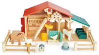 Tender Leaf granja de madera con animales y accesorios - juguete sostenible