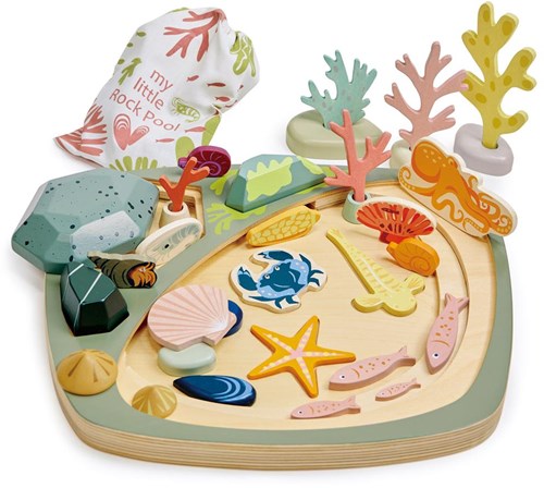 Tender Leaf estanque de madera con piedras - juguete educativo naturaleza