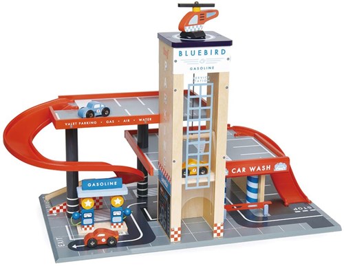 Tender Leaf garaje y taller de madera - set de juego con coches-3