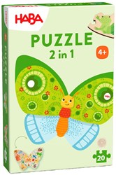 Haba puzzle animales 2-en-1 Mariposa cartón colorido para niños