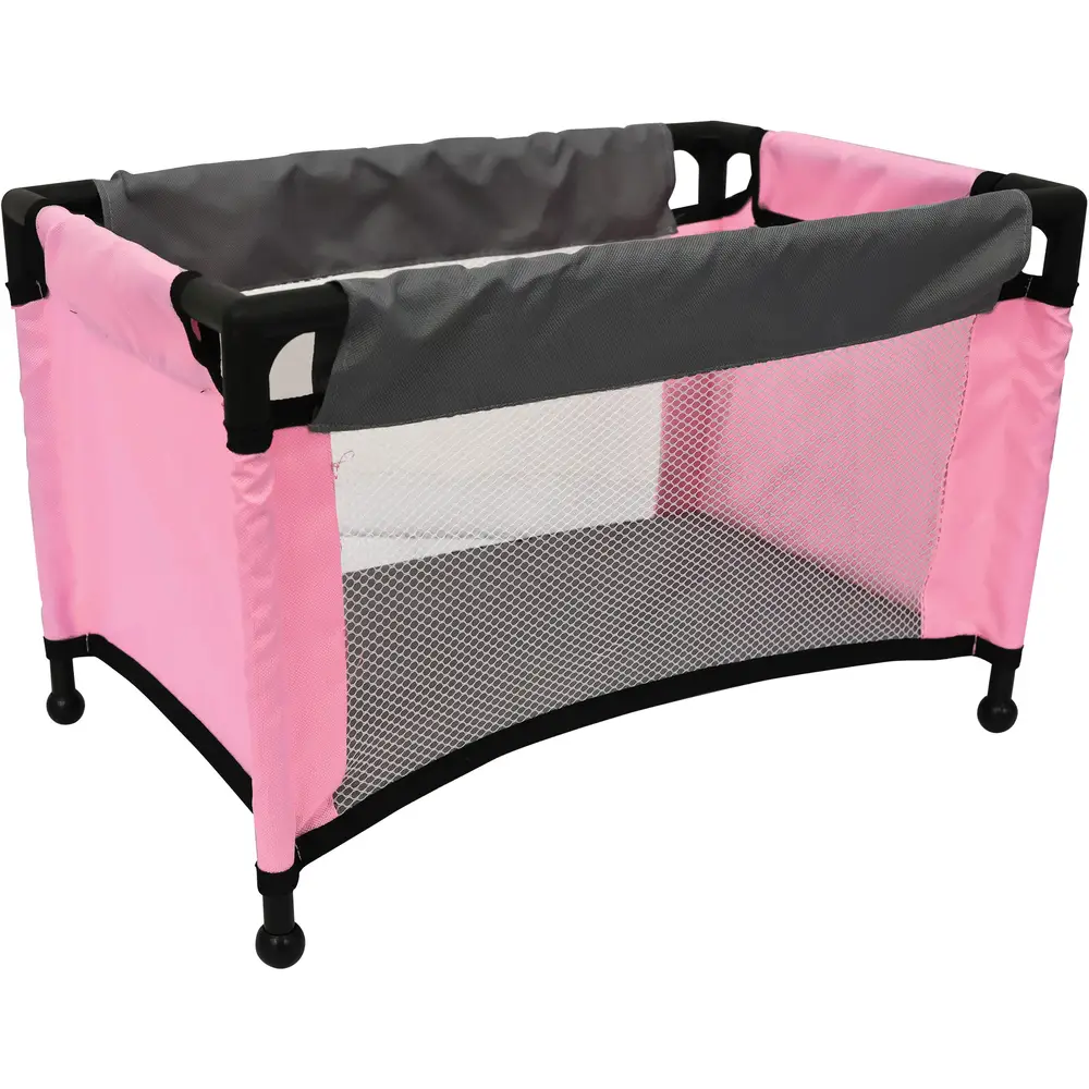 Amia cama de viaje para muñecas rosa - cama para muñecas hasta 43cm