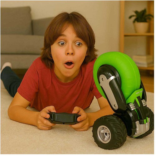 R/C Air Rebound XXL coche acrobático teledirigido verde juguete 3 ruedas