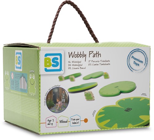 BS Toys juego de equilibrio wobble pad - juego de suelo de madera para niños
