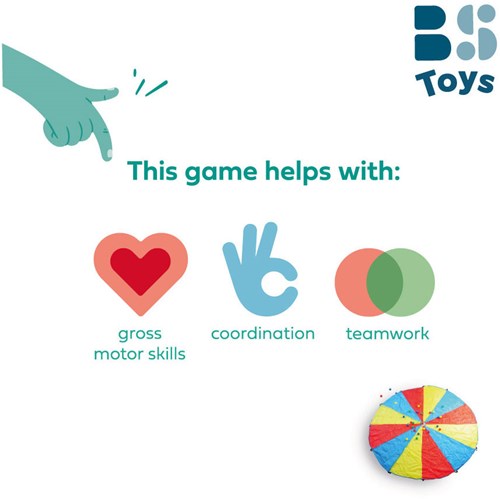 BS Toys Paracaídas juego de atrapar y lanzar 3 metros con pelotas-3