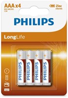Batería AAA Philips Long Life 4 unidades - Pilas AAA para juguetes-2