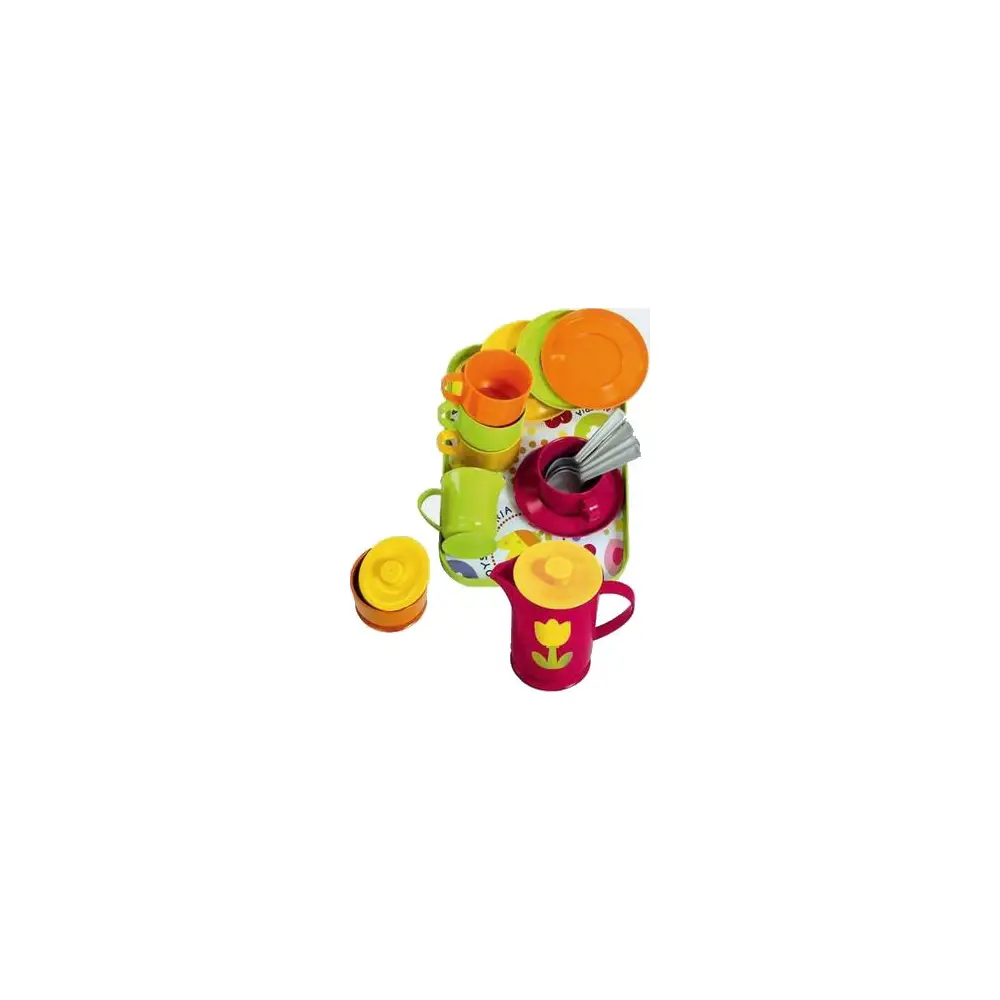 Gowi set de café de juguete Paris 18 piezas rosa verde