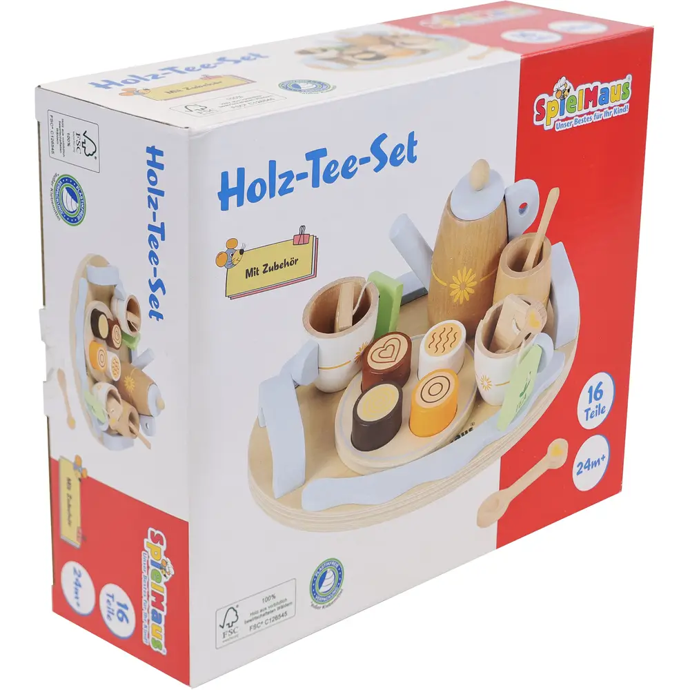 Vedes juego de té de madera juguete 16 piezas para niños