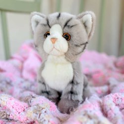Tobar peluche gato gris atigrado juguete suave para niños