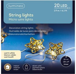 Lumineo guirnalda estrella metal 20L LED blanco cálido decoración navideña