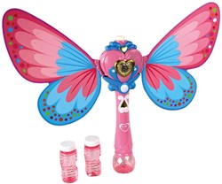 Pustefix varita de burbujas mariposa con luz y alas desmontables