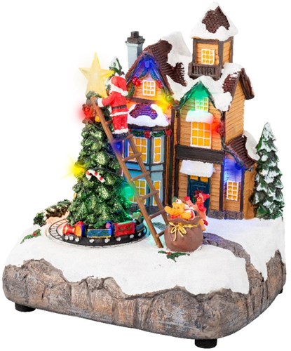 Lumineo decoración navideña árbol LED 16x19x22cm de resina