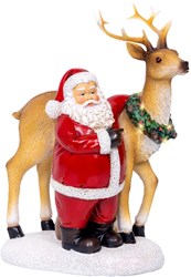Lumineo decoración navideña Papá Noel escena LED con luces 12x19x26cm
