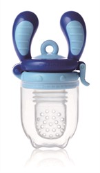 KidsMe Alimentador de alimentos con tetina de fruta y bolsa de succión para bebé - Tamaño M - Azul