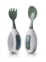 KidsMe Cuchara y Tenedor para Niños Pequeños - Gris