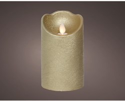 LED Waving kaars wax goud Ø7,5xH12,5cm