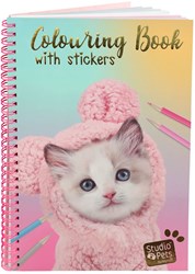 Studio Pets libro para colorear A5 con pegatinas - diversión creativa con gatos