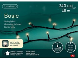 Lumineo luces de Navidad LED 240 bombillas blanco cálido interior exterior