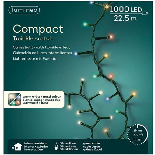 Lumineo luces de Navidad LED compactas cambio de color 1000 bombillas exterior
