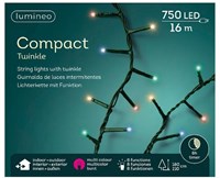 Lumineo luces de Navidad LED compactas twinkle 750L multi exterior