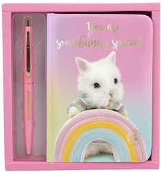 Studio Pets cuaderno A6 con bolígrafo - regalo conejo BunBun colorido
