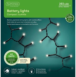 Lumineo luces de Navidad LED compactas 192 bombillas blanco cálido batería